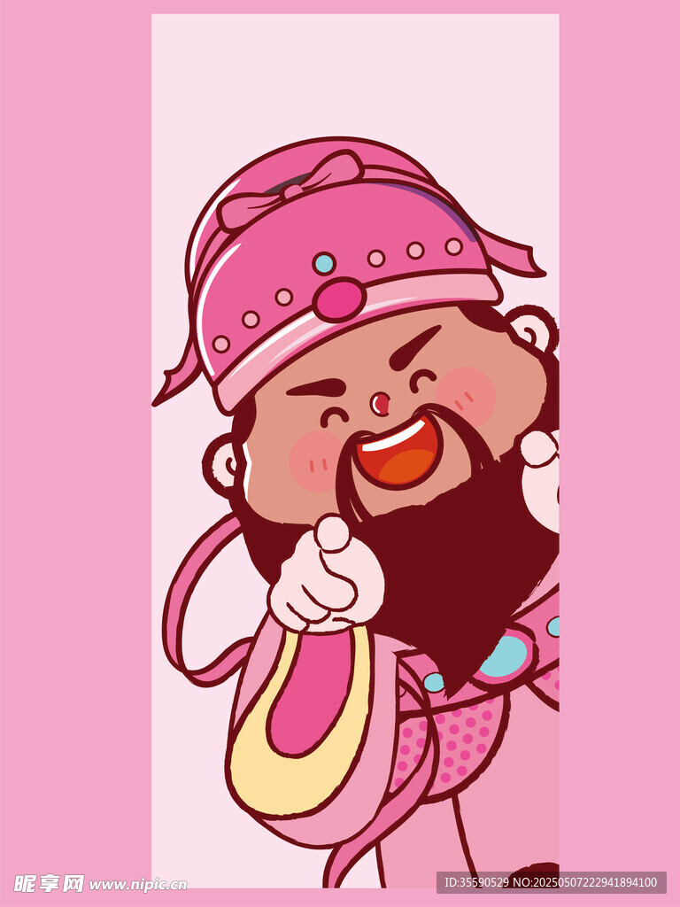 欢趣财翁财神发财暴富插画卡通