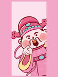 喜萌财者财神发财暴富插画卡通