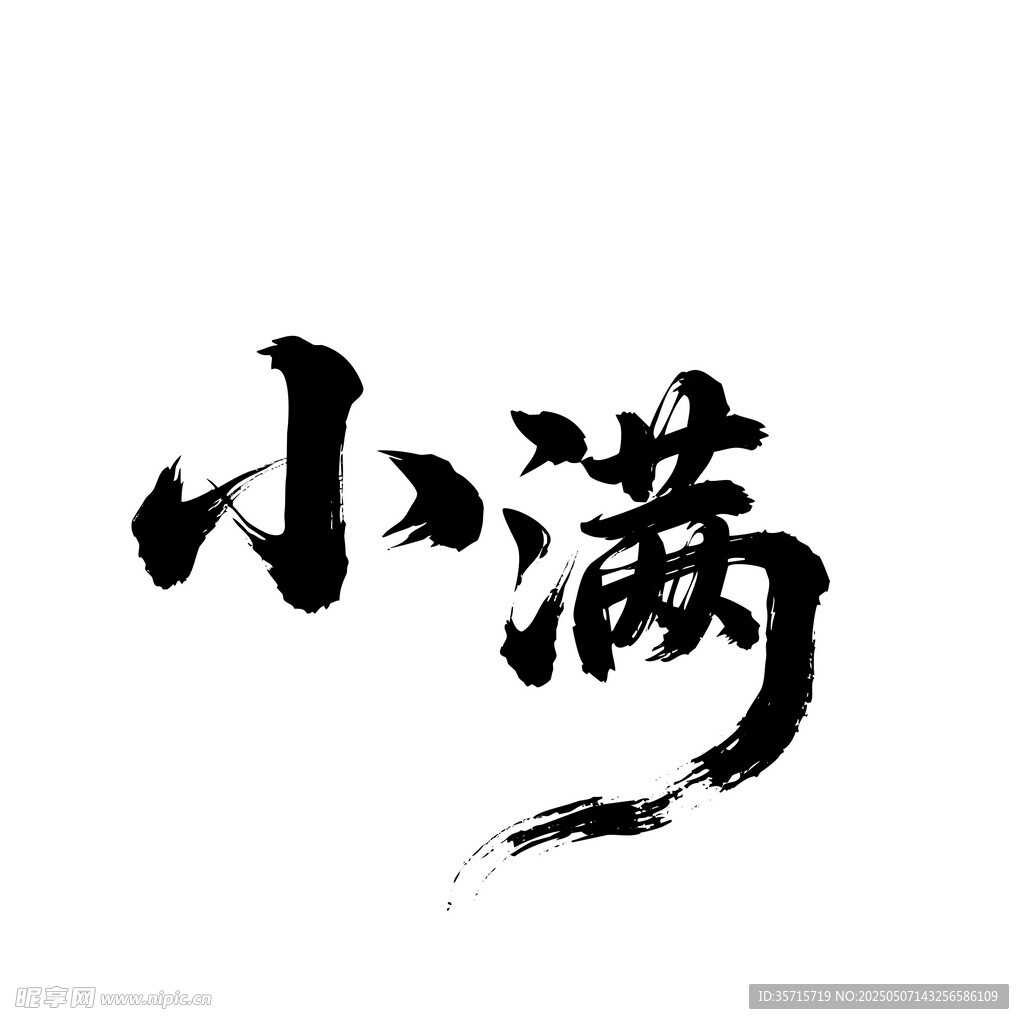 二干四节气 小满书法艺术字