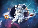 宇航员在宇宙中遨游