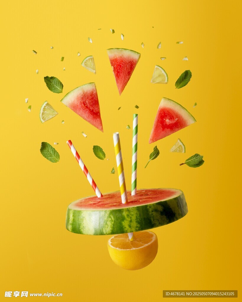 西瓜柠檬创意夏日饮品