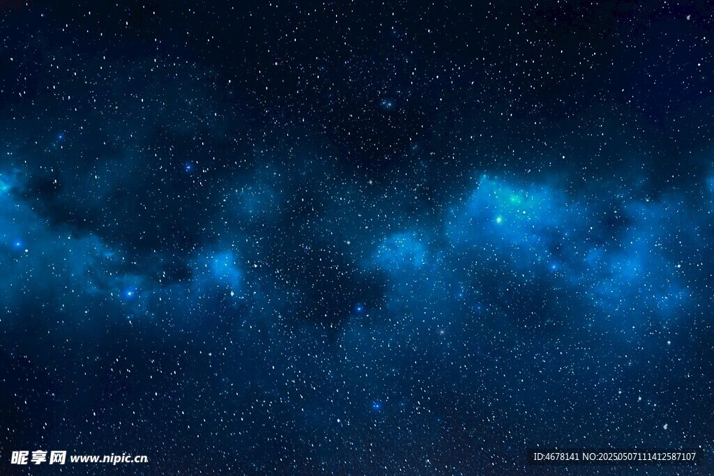 深邃星空梦幻蓝色星云