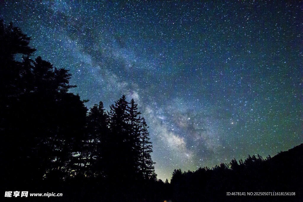 夜空下的森林与璀璨星河