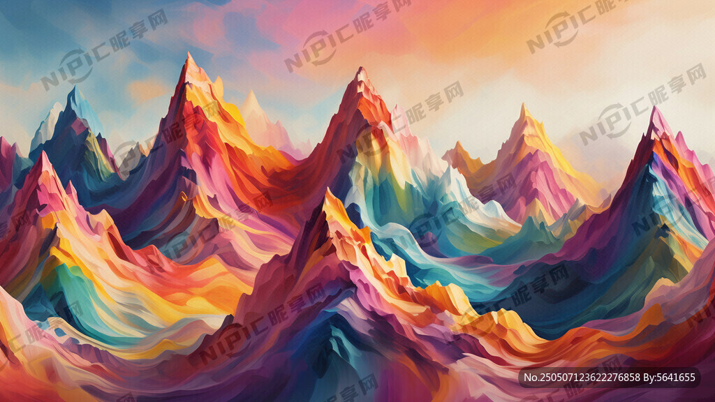 抽象的山峰 色彩丰富多彩