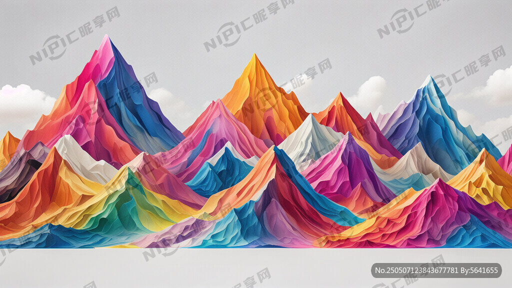 现代时尚、抽象的山峰