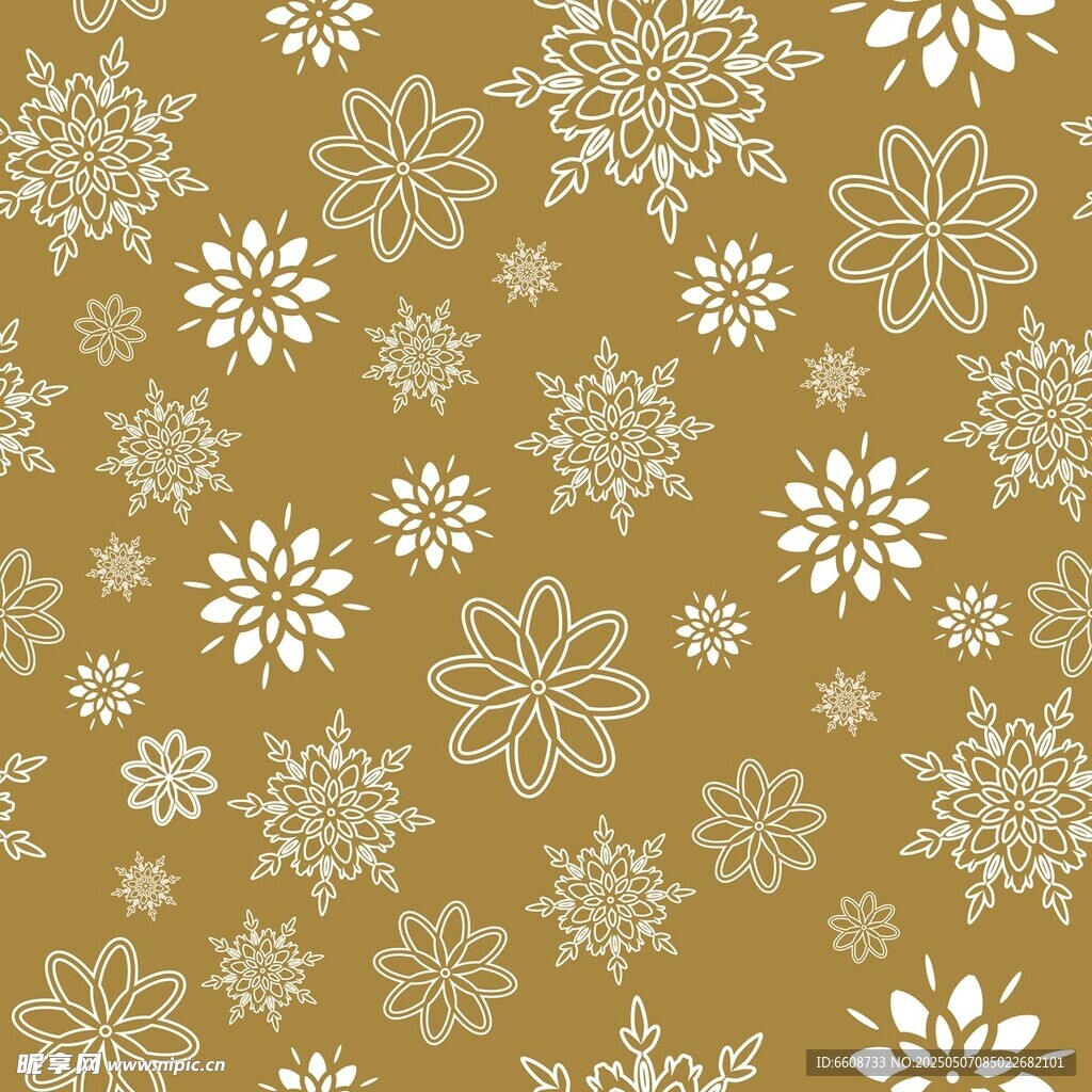 金色雪花图案背景纹理