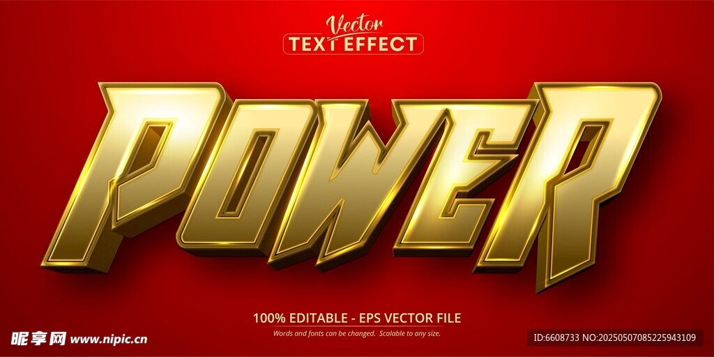 金色POWER文字背景图