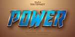 蓝色立体字POWER效果展示