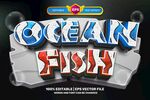 海洋鱼类主题创意字体设计