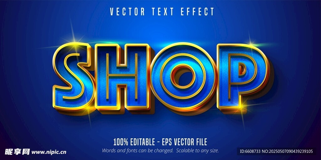 炫酷立体SHOP字样