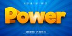 蓝色背景上的黄色Power字样