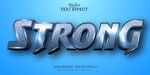 蓝色立体STRONG字体效果
