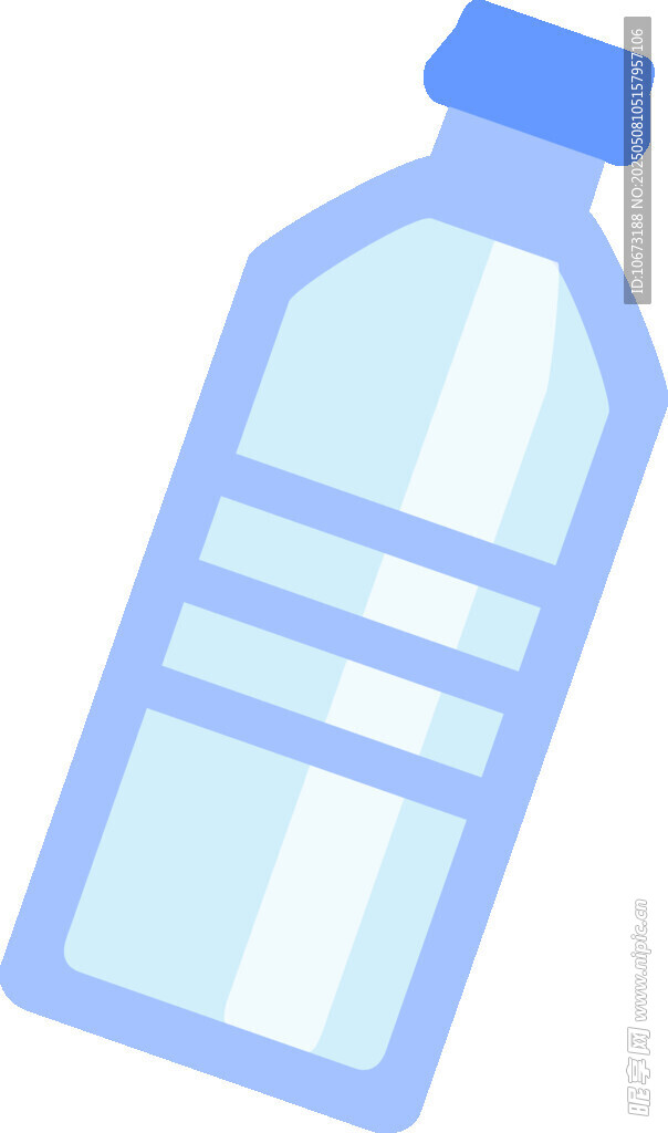 蓝色简约瓶装水图标