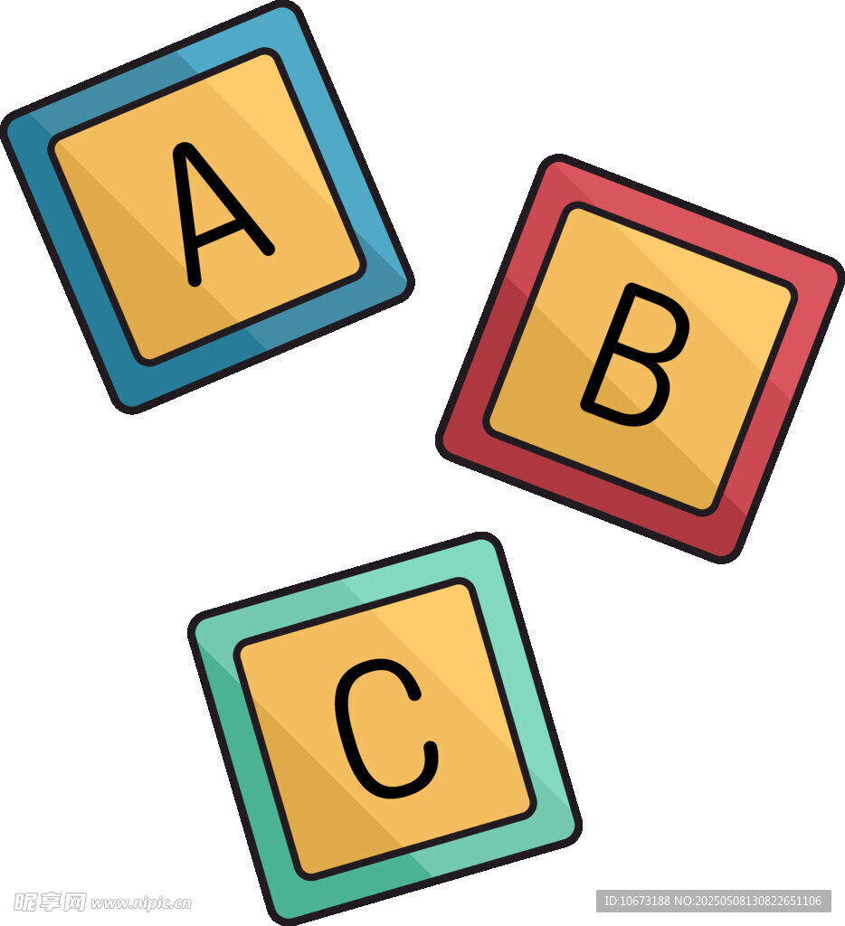 彩色卡通字母ABC