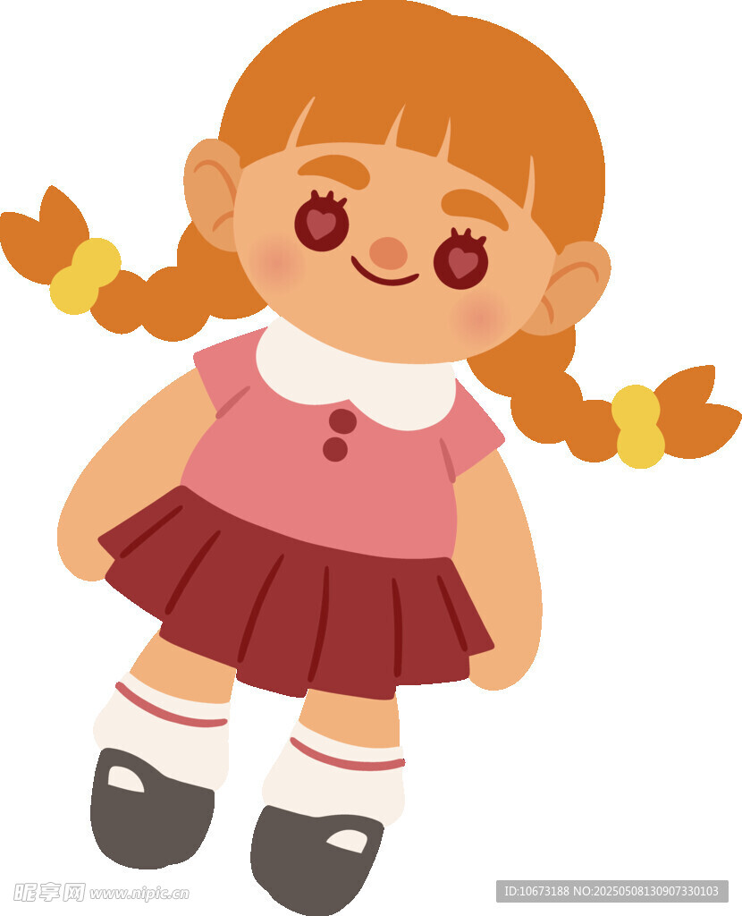 扎双马尾的可爱小女孩