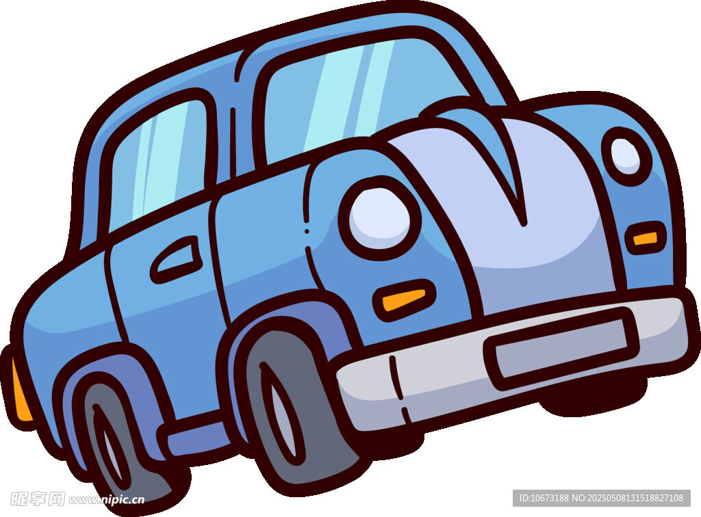 蓝色卡通小汽车