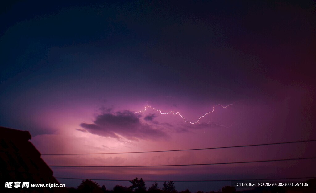 夜空闪电美景