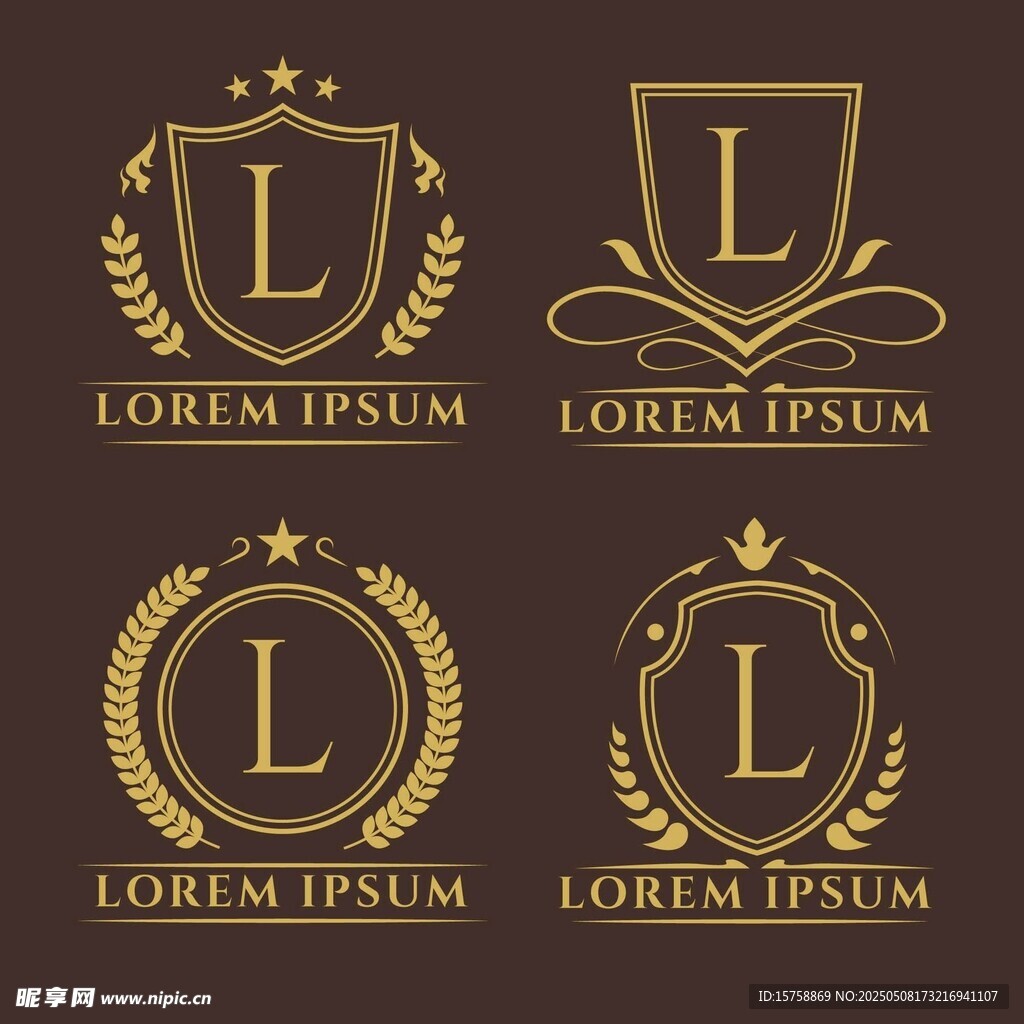 金色字母Llogo图案