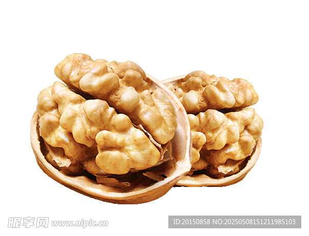 剥开的核桃仁特写