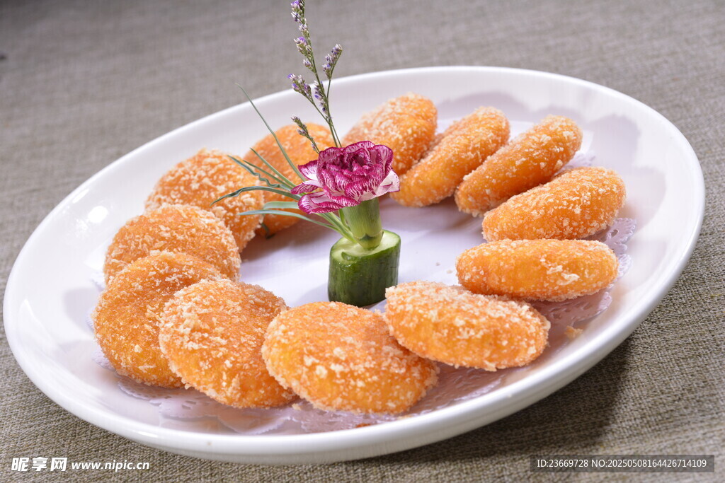 芝麻南瓜饼摆盘精致