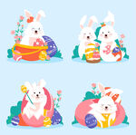 卡通小兔子节日