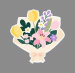 手绘多彩鲜花花束