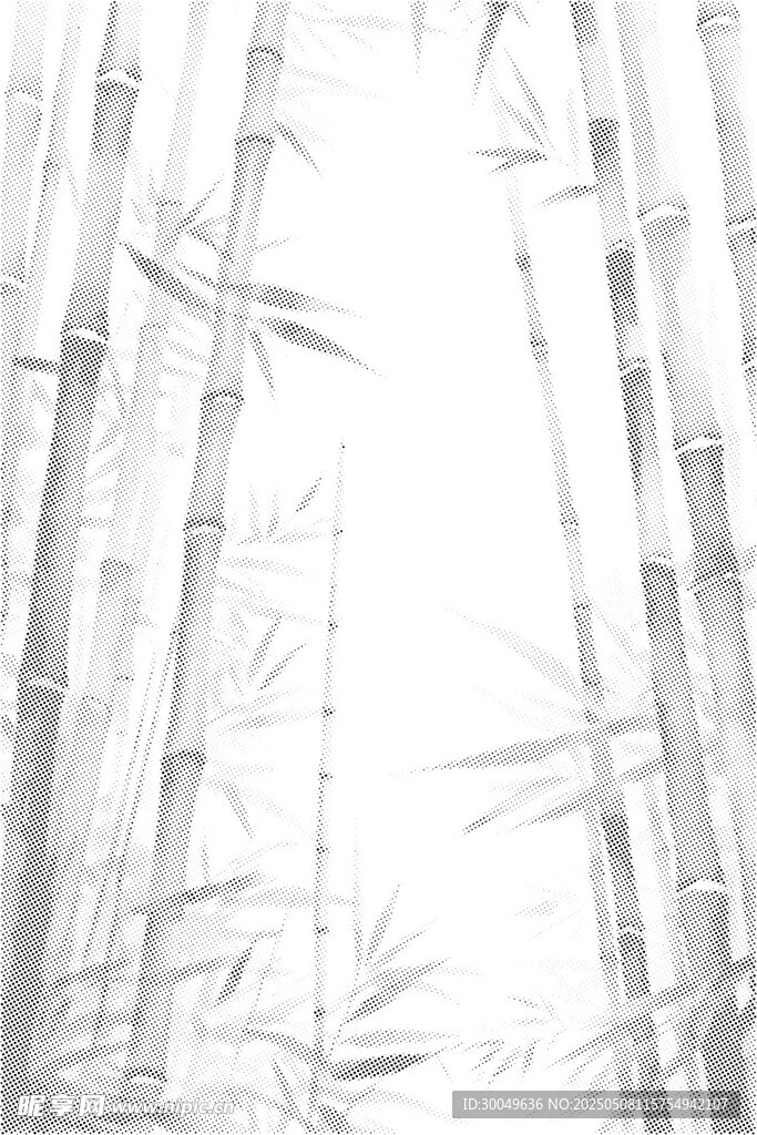 水墨风竹林意境图穿孔图案