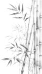 水墨风竹子图冲孔圆点图