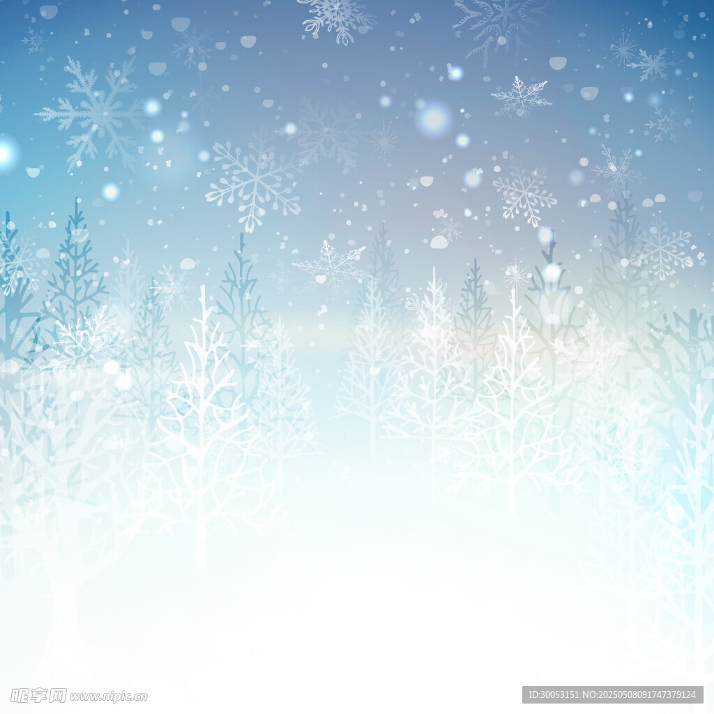 梦幻冬日雪景背景图