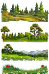自然风光系列插画场景