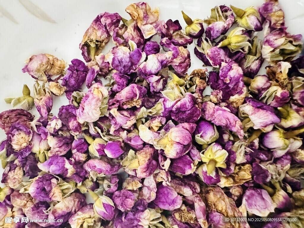 干玫瑰花茶特写