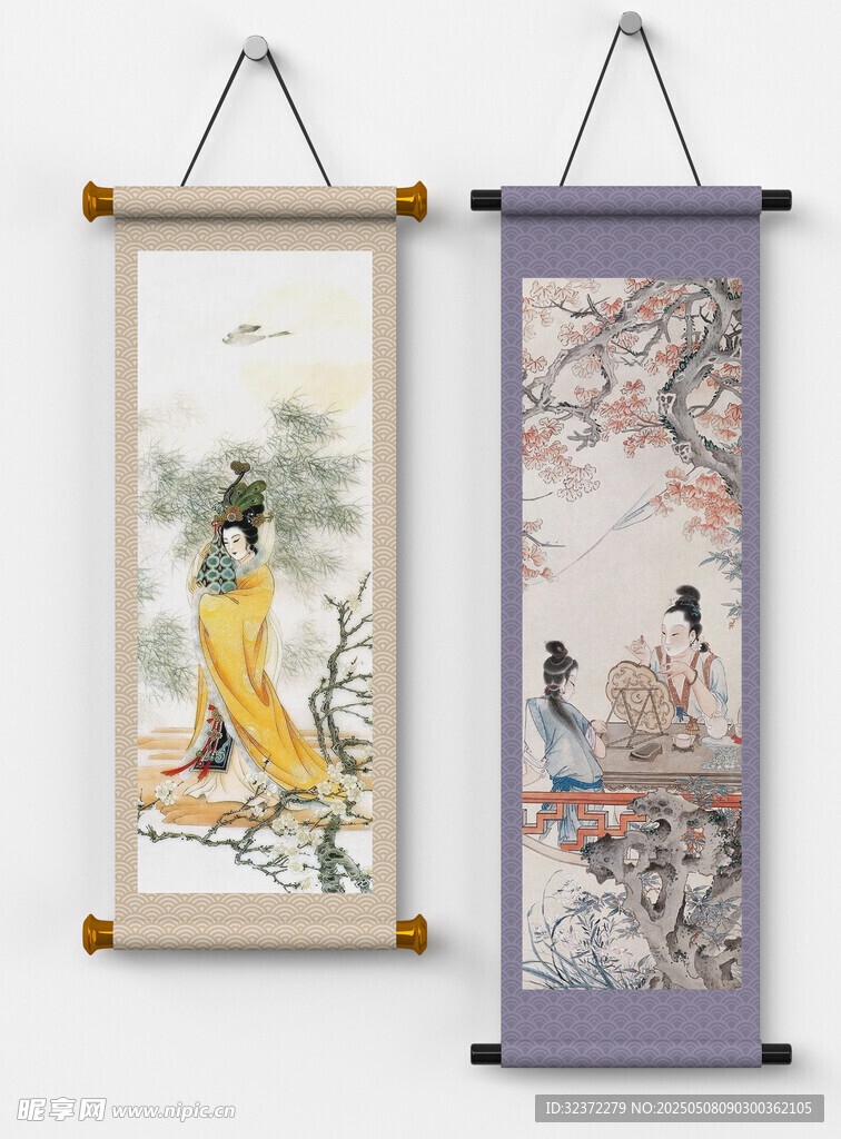 古典仕女挂画展示