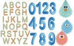 多彩卡通字母数字图案