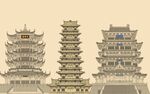 中式古建筑塔楼模型展示