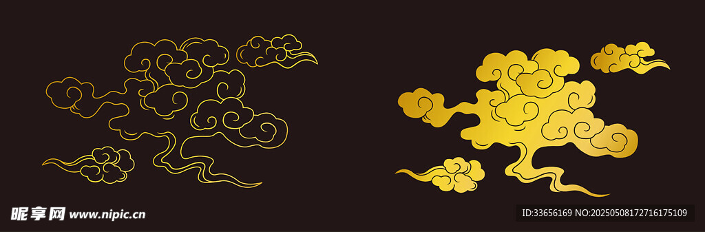 中式金色云纹