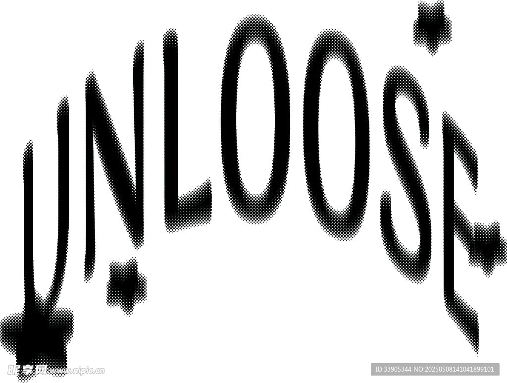 黑色UNLOOSE艺术字体设计