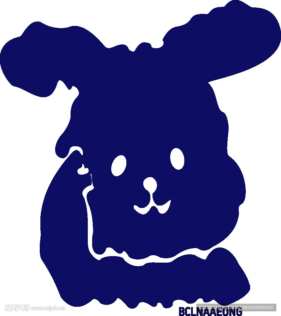 蓝色卡通兔子头像