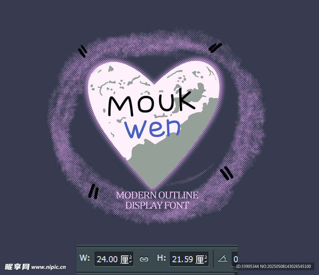心形图案中的Mouk web