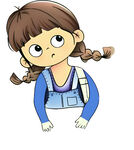 背着书的双马尾小女孩