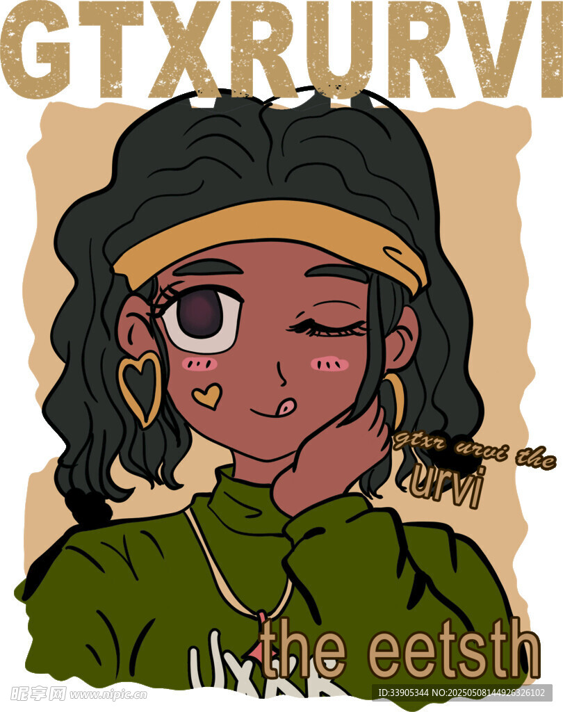 时尚俏皮女孩插画形象
