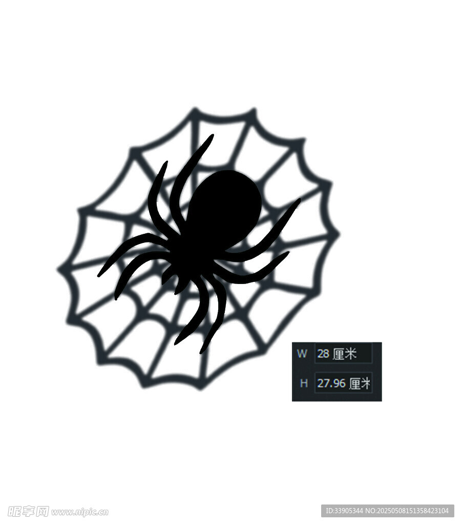 黑色蜘蛛与蛛网图案设计