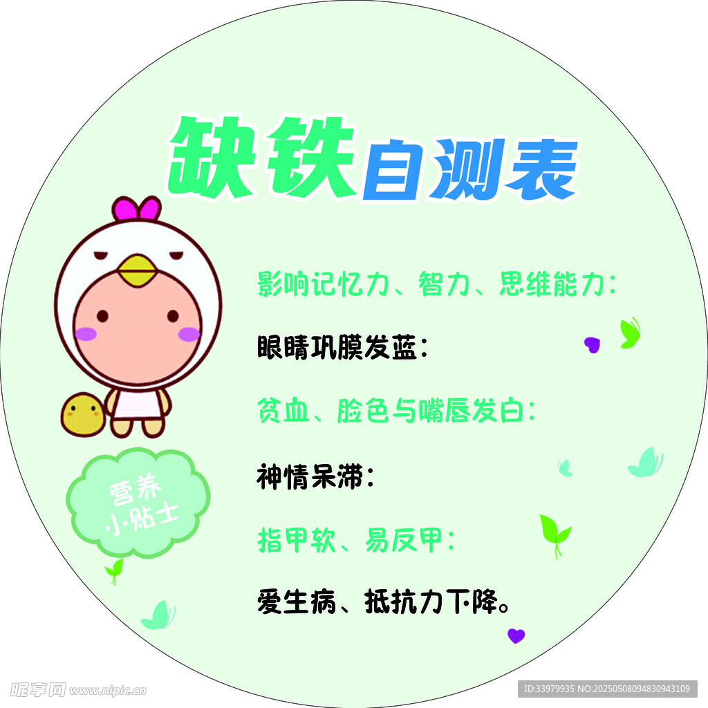 缺铁自测表