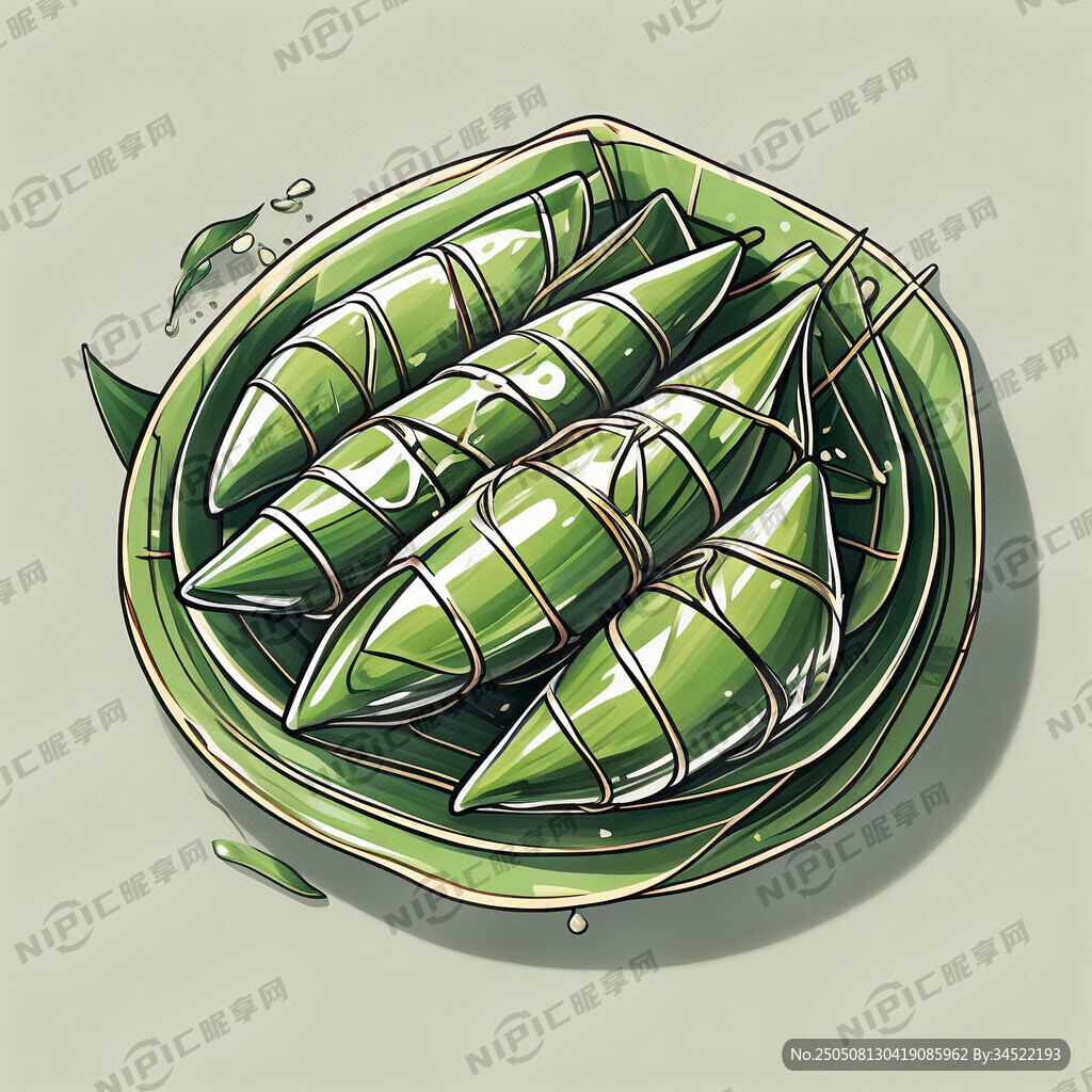 粽子 粽叶 绿色 端午节海报