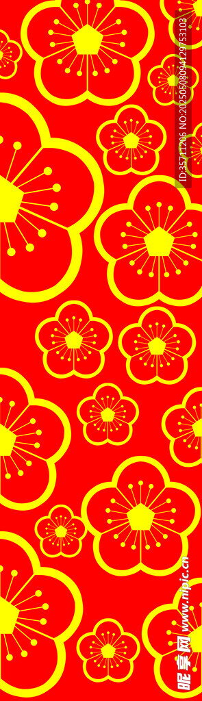 红色繁花图案背景