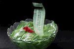 绿色果冻配装饰小纸条