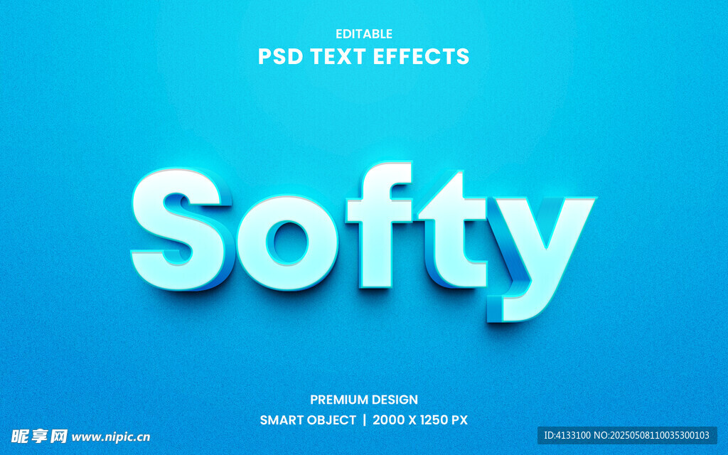 Softy字样卡通立体字体特效