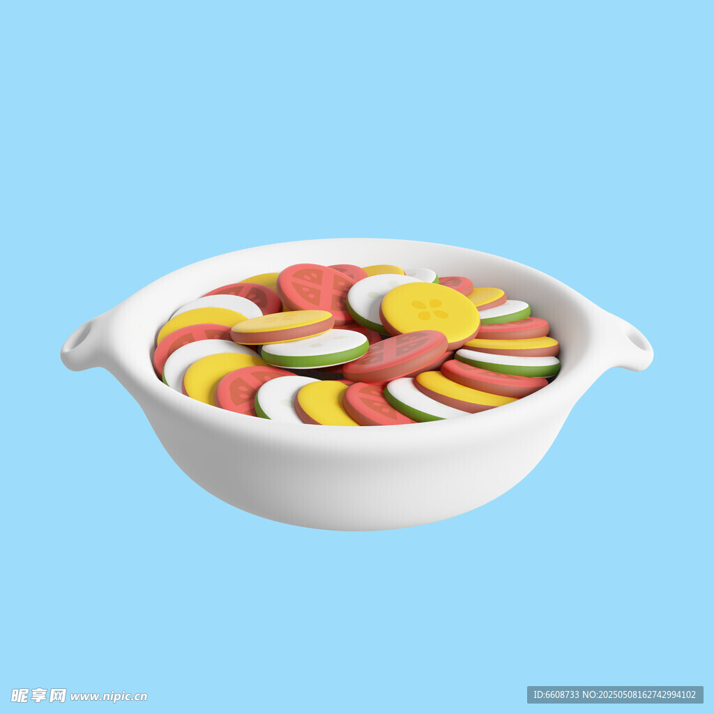 彩色糖果装点的白色碗具