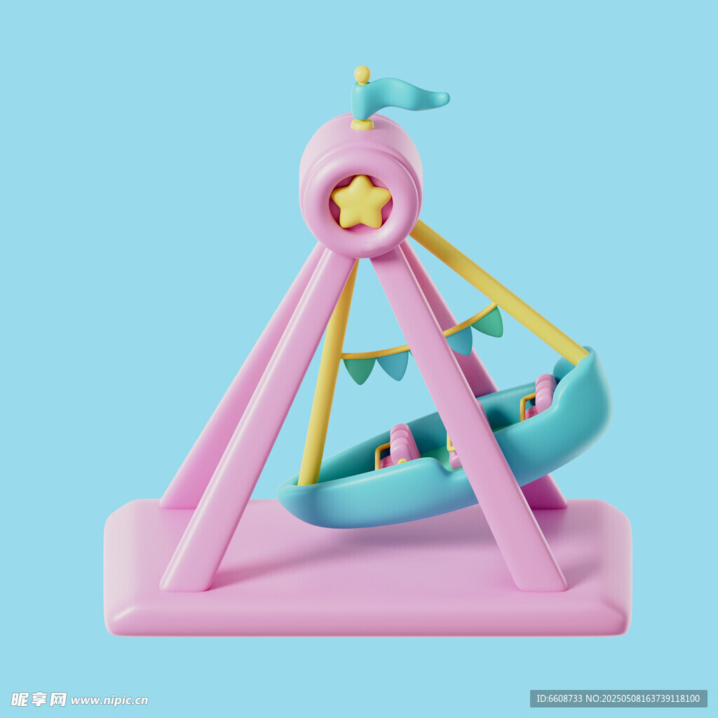 粉色可爱旋转木马摆件