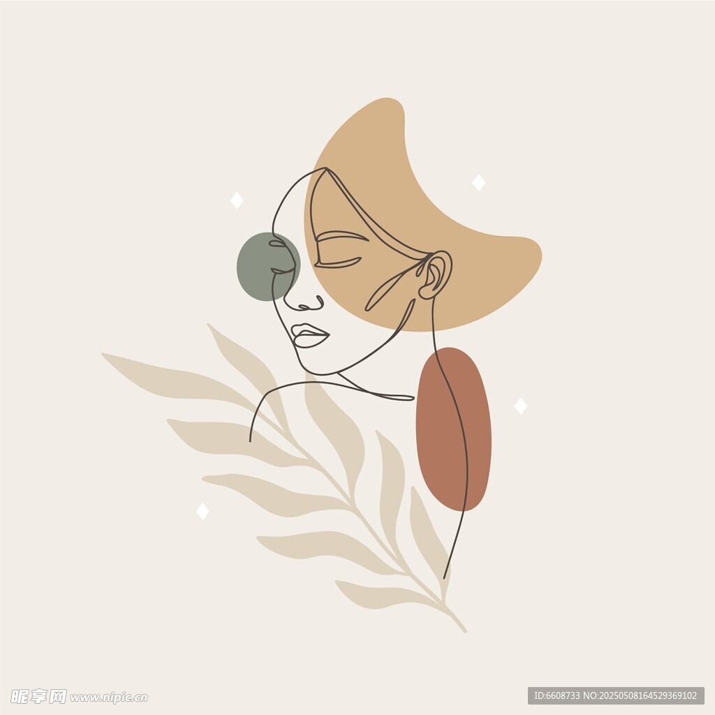 简约风格女性头像插画
