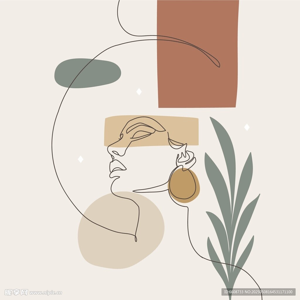 简约风格女性头像插画